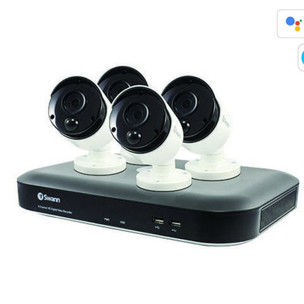 NNEKG 4 Channel DVR with 4 x 4K Ultra HD Heat & Motion Detection Security Cameras System (SWDVK 455804)