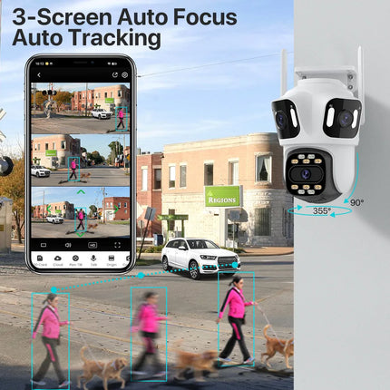 NNEOBA Three Lens 6K HD Outdoor WiFi Security Camera