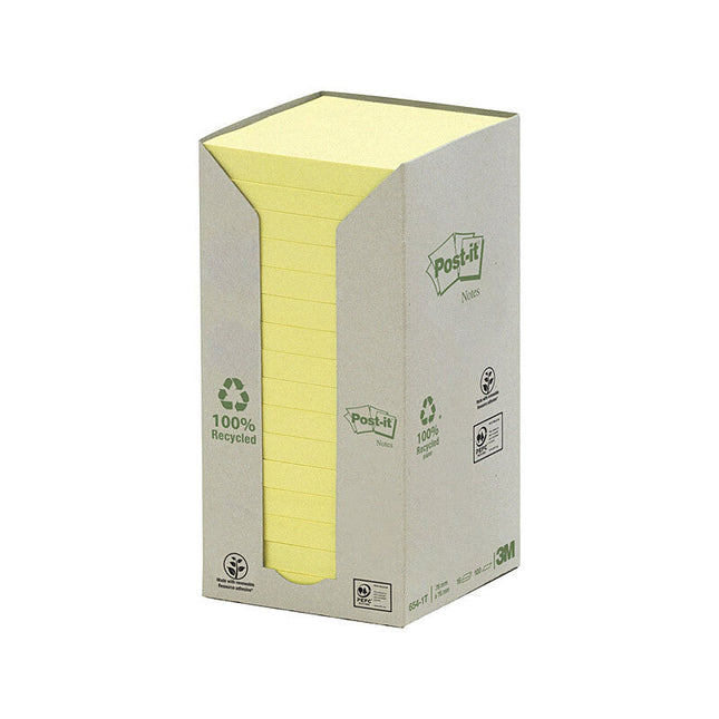 NNEDSZ POST-IT Note 654-1T 76x76 Ylw Pack of 16