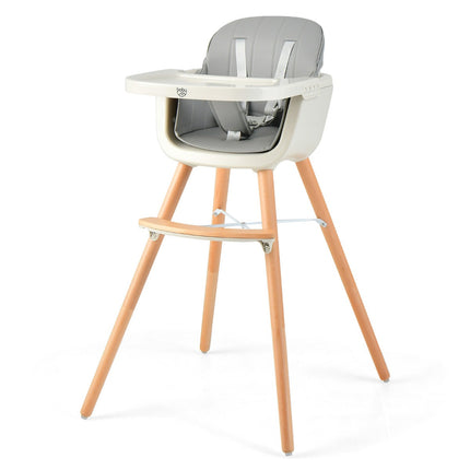 NNECW 3 in 1 Baby High Chair with Adjustable Legs and Tray for Dining-Grey